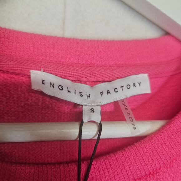 NWT English Factory Mixed Media Ruffled Short-Sleeve Mini Dress - Picture 5 of 10